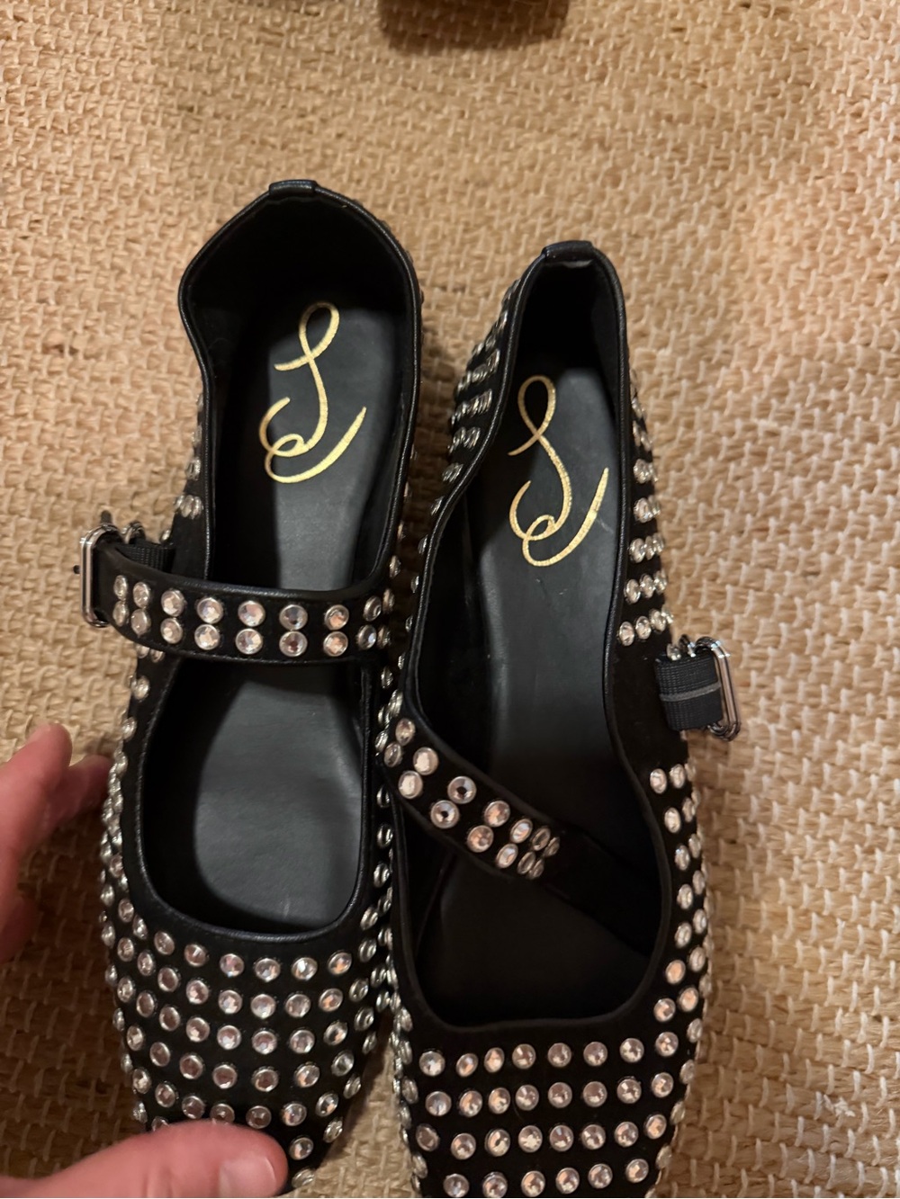 Sam Edelman Black Studded Mary Jane Flats - Picture 2 of 4